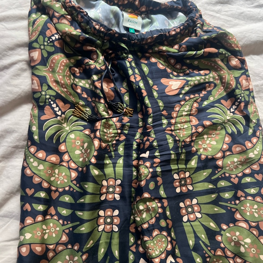 FARM Rio Green and Pink Patterned Pants